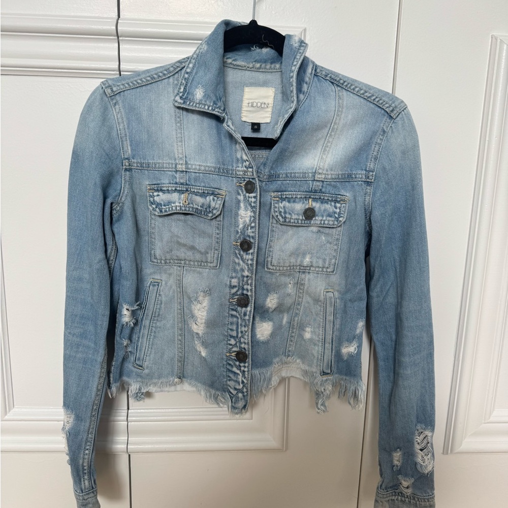 Distressed Light Blue Denim Jacket - Hidden Brand